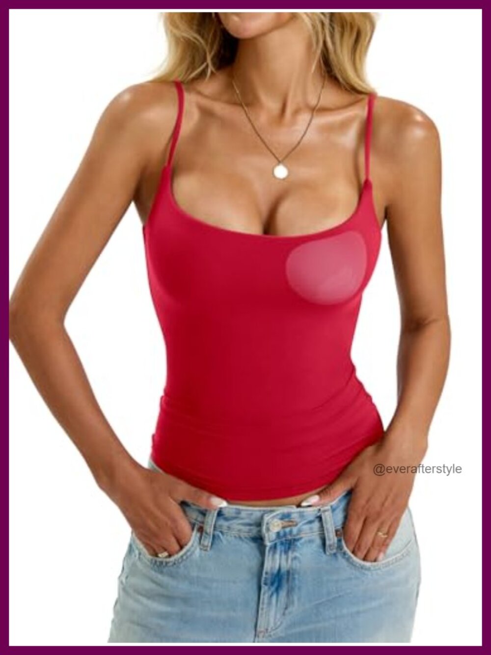 Womens Padded Camisole Tank Top Double Lined Built in Bra Slim Fit